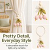Set of 2 Pink Floral Curtain Tie Ropes with Lace