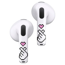 RockMax for AirPods 3rd Generation Sticker, Finger Heart Decal Skin for 3rd Gen AirPods, Smiling Wrap Tattoos, Long-Lasting, Easy to Apply, Present for Women and Men