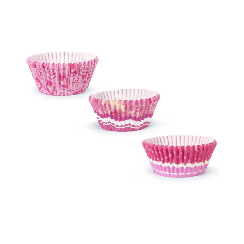 qiqee Valentine Cupcake Liners 300PCS Muffin Liners 6 Designs Birthday