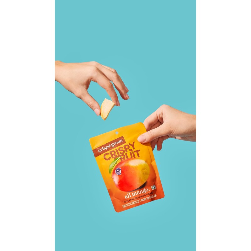 Crispy Green Natural Freeze-Dried Fruit, Mango, Single-Serve, No Sugar Added,