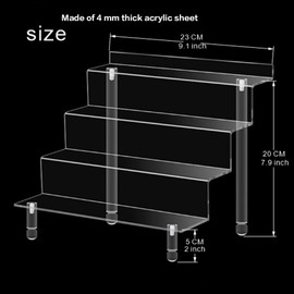 BAISALJI 4 Tier Acrylic Display Risers, Perfume Organizer Stand, Suitable for Displaying Small Products in Stores or Displaying Small Household Items.