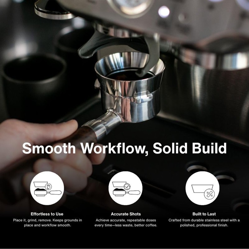 Crema Coffee Products 54mm Dosing Funnel|Compatible with 54mm Breville Portafilter,DualBoiler