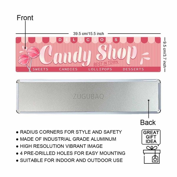 Candy Shop Metal Sign Sweets Candies Lollipops Desserts Theme Party