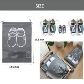 8 Pieces Shoe Bags, Shoe Bags, Travel Shoe Bags with Transparent Window for Storing Shoes, Non-Woven Waterproof Dustproof Shoes Bags, grey