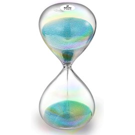 SuLiao Sand Timer 2 Minute Hourglass,Turquoise Sand Clock,Large Sand Watch 2 Min,Colorful Biloba Puff Minimalist Hour Glass Sandglass for Home,Desk,Office Decorative