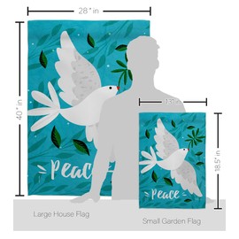 Breeze Decor Want Peace Garden House Flag Kit Sweet Life Earth Support Environmental Protection Decoration Banner Small Yard Gift Double-Sided, Made in USA