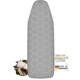 arteneur Ironing Board Cover and Pad 15x54 - Made in Germany Iron Board Cover with Heat Reflective Aluminum Coating and Padding- Heavy Duty Iron Board Cotton Cover with Elastic Drawstring Stretch Fit
