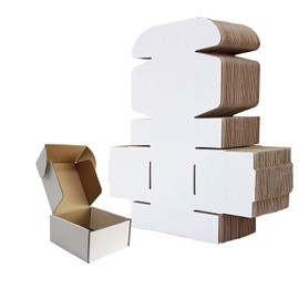 RLAVBL Pack of 25 White Mailing Boxes 4" x 4" x 2" for Shipping Toys and Gifts