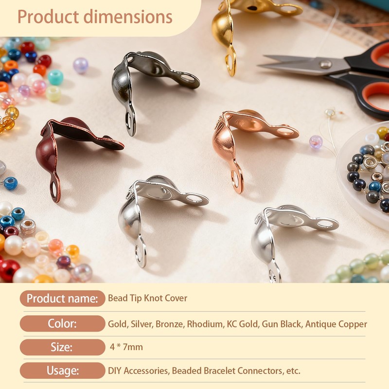 600 Pcs Crimp Covers for Jewelry Making, Crimp Beads Cover,