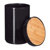 Relaxdays Cosmetic Bin, Bamboo Swing Lid, Modern Bathroom Bin, Plastic,