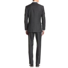GN GIORGIO NAPOLI Men's Two Button 2 Piece Modern Classic Fit Suit Jacket Pant (46 Long US / 56L EU/W 40", Charcoal)