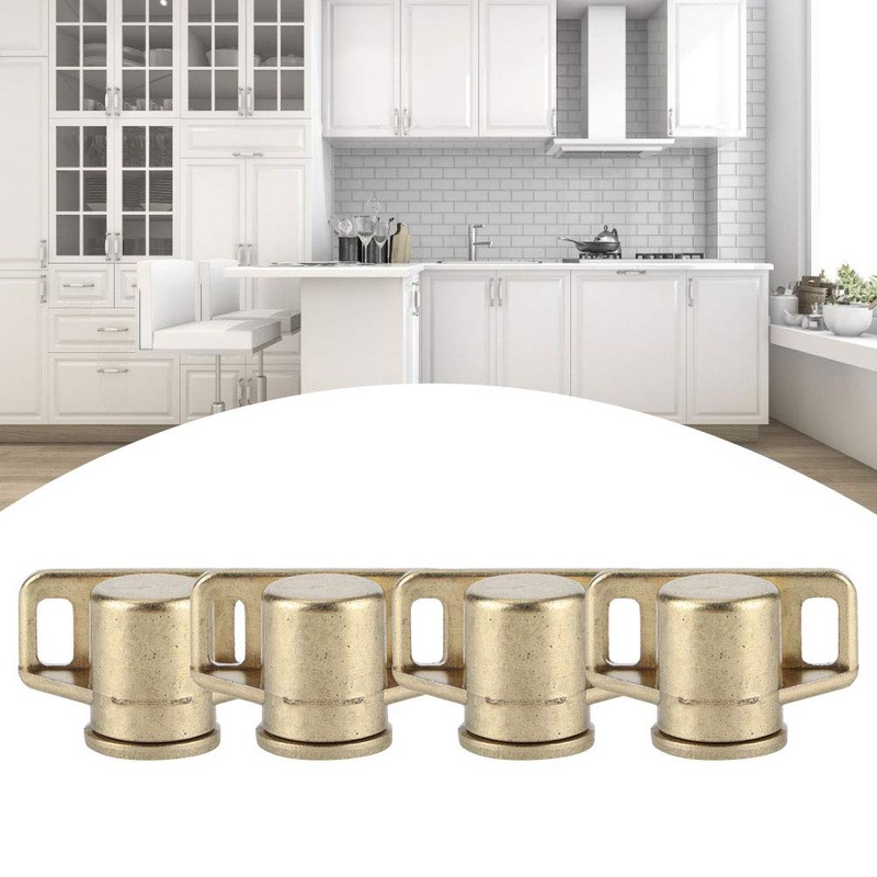 FASJ Door Catch, 4Pcs Door Stopper, Magnetic Bathroom for Kitchen(Gold)