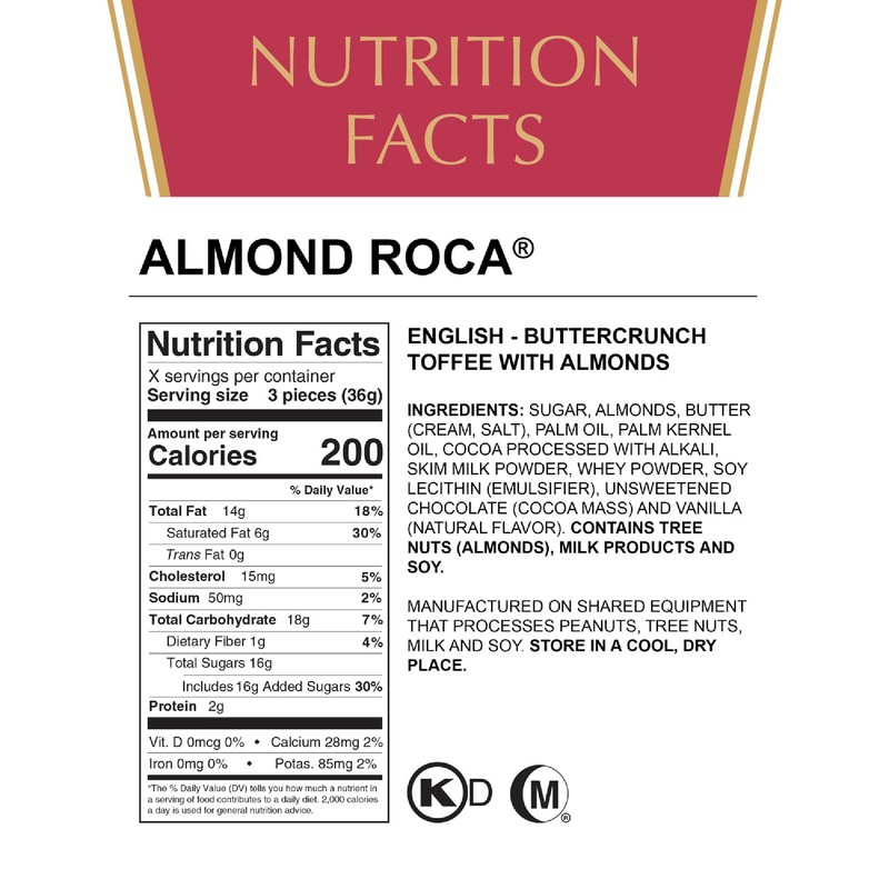 Almond Roca Pack of 1-10oz Individually Wrapped Chocolate Candy -
