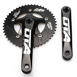 CYSKY Single Speed Crankset 48T 170mm Crankarms 130 BCD Fixie Crankset for Single Speed Bike, Fixed Gear Bicycle, Track Road Bike (Square Taper, Black)