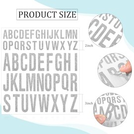 Gersoniel 8 Sheet Graduation Cap Decorations, Glitter Letter Stickers Alphabet Stickers Self Adhesive Stick on Letters for Grad Class of 2025 DIY Crafts Classroom(2 Inch, 3 Inch,Glitter Silver)