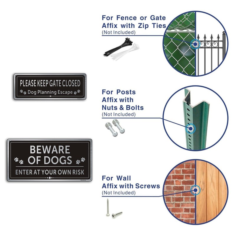 Please Keep Gate Closed Sign Guard Dogs Warning Sign Aluminum