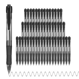 deegtran Pens Bulk, 50 Pack No Bleed Black Ink Click Pens with Soft Grip, Wholesale Retractable Ballpoint Pens for Office School, Medium Point Smooth 1.0MM
