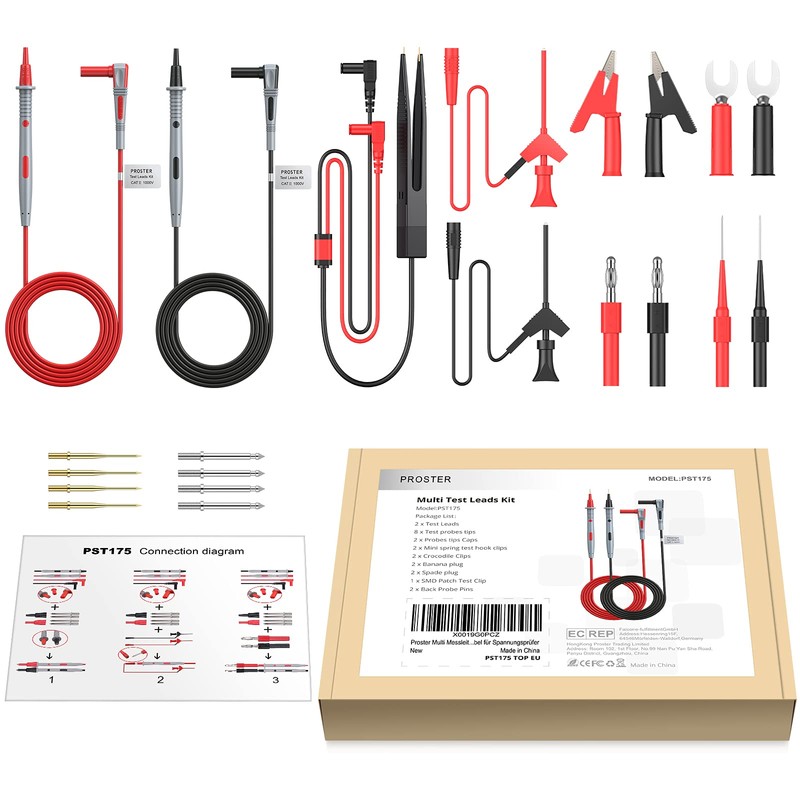 Proster Multimeter Leads Kit 23 in 1 Test Leads with