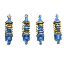 4Pcs RC Car Shock Absorber Aluminum Alloy Stable High Elasticity Front Rear Shock Damper for TRAXXAS E Revo 1/16 RC Car Blue