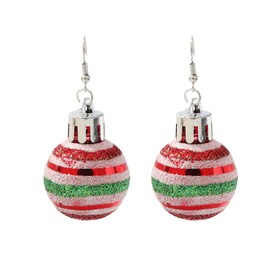 ALoveSoul Christmas Earrings for Women - Christmas Resin Red and Green Stripes Light Ball Earrings