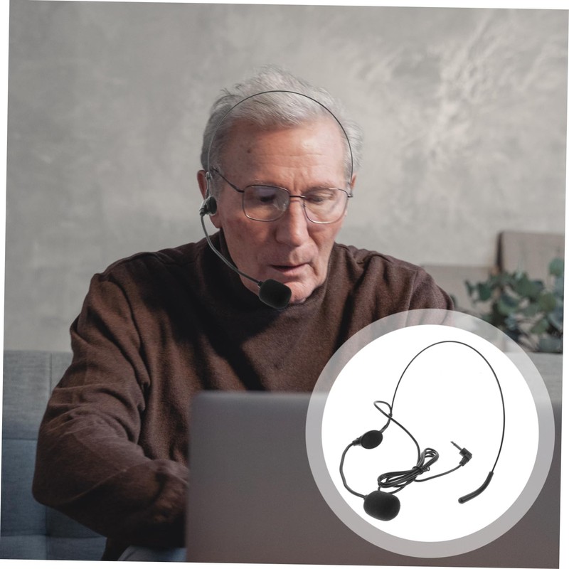 Operitacx Headset Microphone Wired Ear Microphone for Lectures Business Presentations