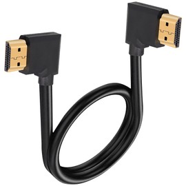 tunghey 2Pack 4K HDMI Cable 1.4,90 Degrees Dual Right Angle HDMI Male to Male Cable 4k@30Hz,Gold-Plated Connector,Support ARC, 3D, Ethernet,for HD TV, Lactop, PC,Projector (Left to Right) (1M)