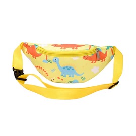 Dinosaur Fanny Pack,Kids Bum Bag Bumbag Cartoon Hipsack Belt Bag Waist Bag Fanny Pack Fabric Nylon Money Belt Crossbody Chest Bag for Children Grils Boys Running Hiking Travel Sports Yellow