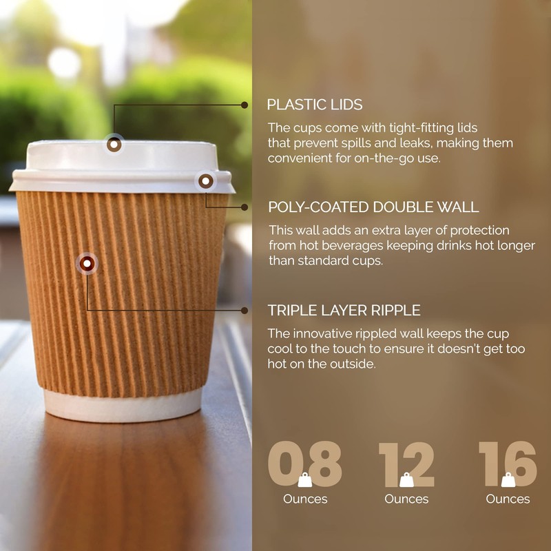 We Can Source It Ltd – 8oz Disposable Kraft Ripple