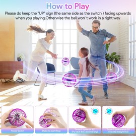 Flying Orb Ball Toy, 2023 Hand Controlled Boomerang Hover Ball Toys, Fidget Flying Spinner with Magic Lights, Mini Drone Cool Stuff Gadgets Gifts Toys for Age 6 7 8 9 10+ Boys Girls Teens Toys(Purple)