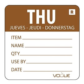 Vogue L069 Thursday Day of the Week Label Thursday - Brown, 49x 60mm