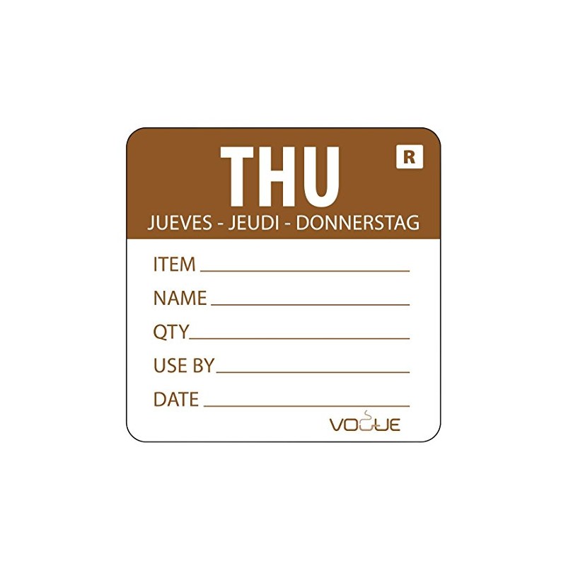 Vogue L069 Thursday Day of the Week Label Thursday -