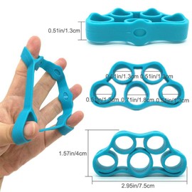 NuRich Finger Stretch Workout Bands | Workout Accessory | 3 Color Resistance Levels | 3 Finger Bands