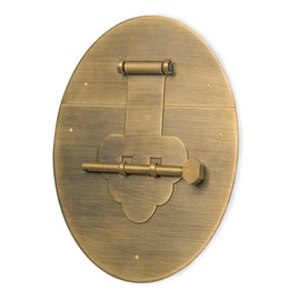 CBH Brass Magic Mushroom Chest Face Plate Backplate Hardware Set (6-1/4")