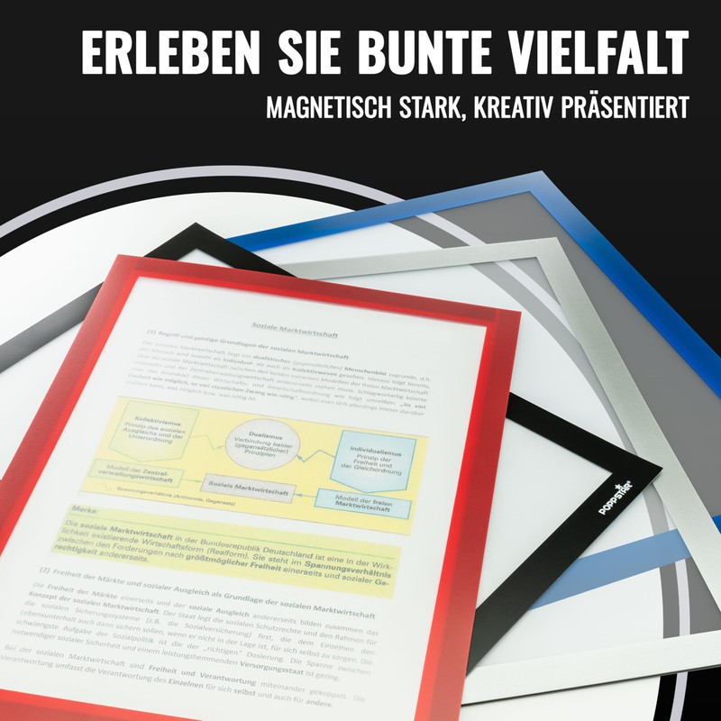 POPPSTAR 5x Magnetic Information Frames A4 Height 32.4 cm Width