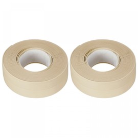 uxcell Waterproof Seal Caulk Strip Tape Self Adhesive 0.87" W x 10.5'L PVC Sealing Tape for Kitchen Bathroom Beige 2Pcs