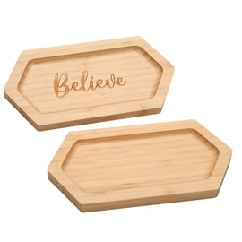 Believe Bamboo Decorative Tray for Jewelry, Coins, Keys, Hair Pins, Office Supplies, Wedding Ring Holder for Dressers, Vanities, Bathroom Countertops