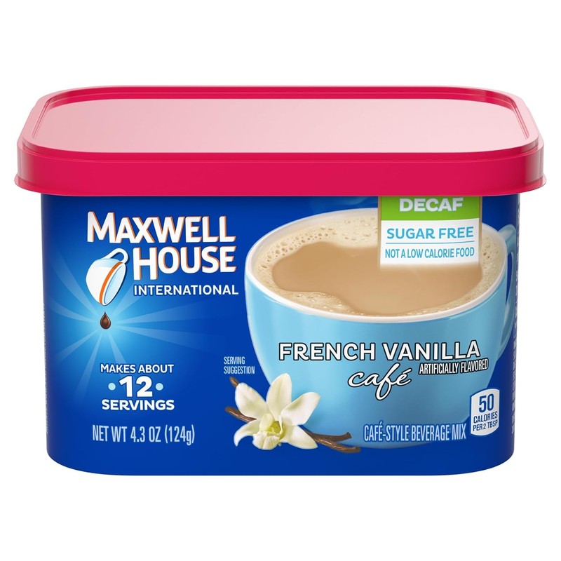 Maxwell House Sugar-Free French Vanilla and Suisse Mocha Decaf Instant