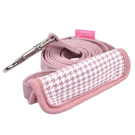 Pinkaholic New York Davina Dog Leash Houndstooth Pattern for Small Dog, Indian Pink, Medium