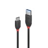 LINDY 0.5m BLACK LINE USB3.2 Gen2 Type-C to Type-A Cable
