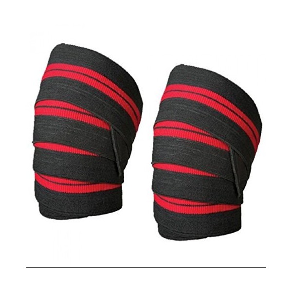 Kango Fitness Power Lifter Weight Lifting Knee Wraps Straps Supports Gym Training