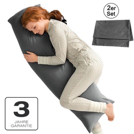 Soifox Seitenschläferkissen Bezug 40 x 145-2er Set Salbeigrün Kissenbezug mit Reißverschluss 100% Mikrofaser Resistent und Hypoallergen Kissenbezüge für Seitenschläferkissen