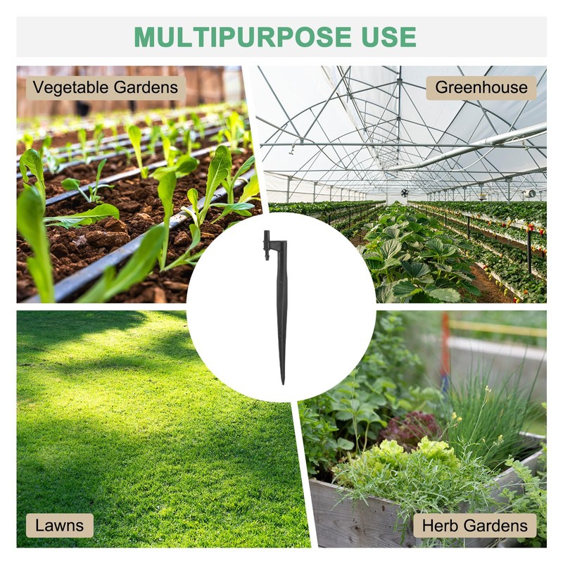 M METERXITY 10-Pack Irrigation Drip Support Stakes, 200x32mm for 2/7