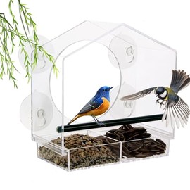 Bird Feeders for Outdoors, Enhanced Suction Grip, Bird Watching for Cats, Easy to Clean