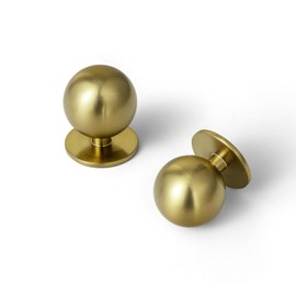 Yanxia Set of 12 -Sleek Round Brushed Gold Cabinet Knobs - Modern and Minimalist Hardware for Stylish Home Enhancement - 1 Inch Diameter