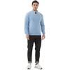 Kallspin Men's Quarter-Zip Sweater Pure Cotton Mock Neck Knit Long