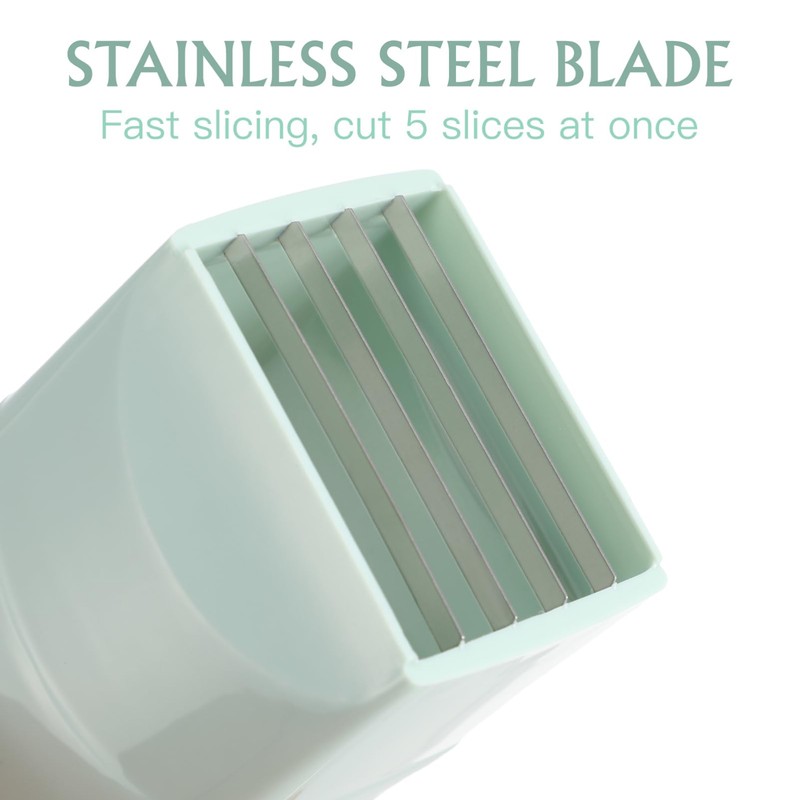 Housoutil Fruit Cutter Cup, 2 Pieces Green Egg Slicer Stainless