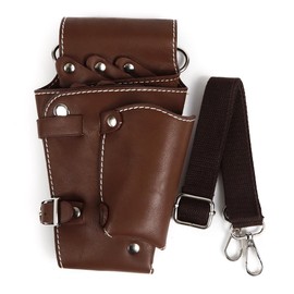Charlottey Scissor Case, Hairdresser, Scissor Bag, 5 Pieces, Trimmer with Belt (Brown)