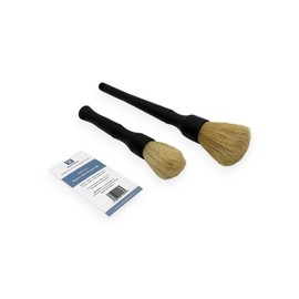 Mayfield Boars Hair Brush Set x2 – Genuine, Natural, Deep Clean, Professional, Car, Detailing, Valeting, Alloy Wheels, Engine Bay, Brake Calipers, Chemical Resistant, Metal Free
