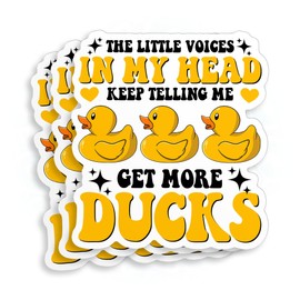 (3Pcs) Little Voices Get More Ducks Sticker Funny Rubber Duck Stickers Meme Vinyl Die-Cut Stickers for Hard Hat Water Bottle Laptop Tumbler Kindle Decor Gifts for Kids Boys Girls Adults 3 Inches