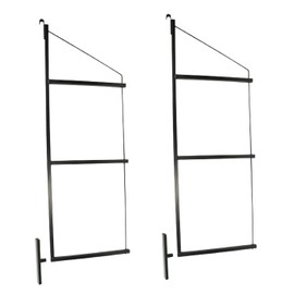 Mytee Products 2 Pack of 3 Tier Shipping Container Shelving Bracket with 18"(D) x 60"(H) - Black Powder Coated Steel Shelf Brackets for Heavy Duty Trailer Containers - Easy to Assemble & Remove